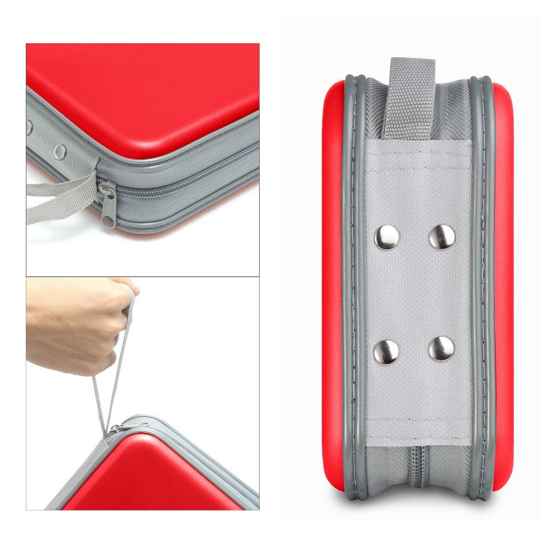 Siveit CD Case, 40 Capacity CD/DVD Case Holders Wallet Hard Plastic DVD Disc Cases Storage Binder for Car Home Office Travel (Red) - Image 3